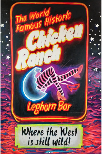 Chicken Ranch, 2023 - Oil on Canvas, 84 x 48 x 2 inches